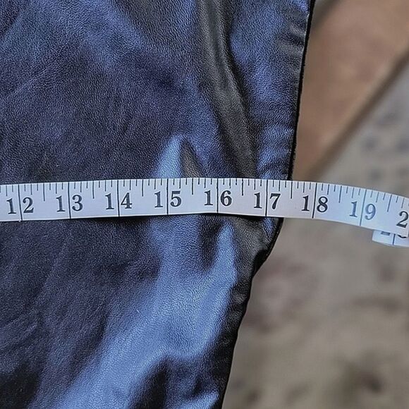 Imperial black faux leather asymmetrical shoulder dress - Picture 12 of 14